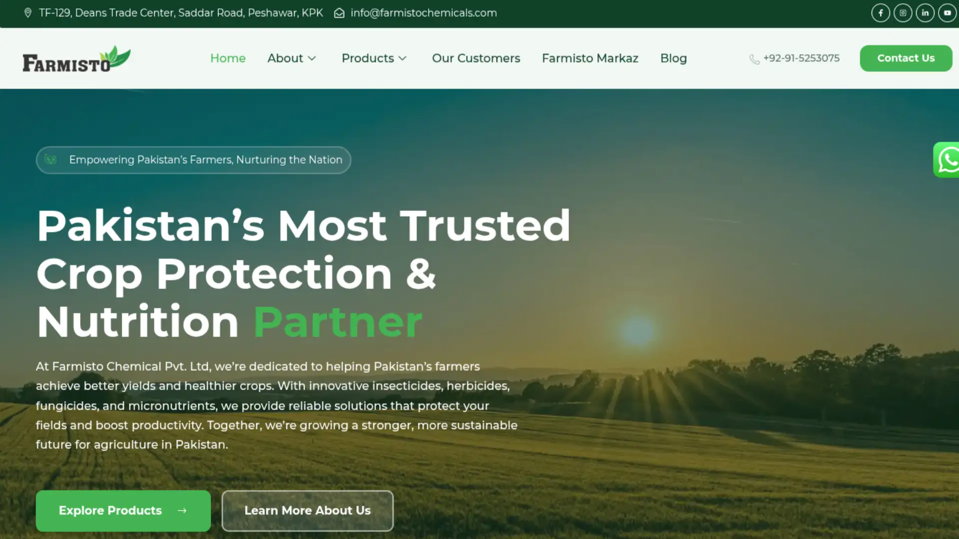 Farmisto Chemicals website preview