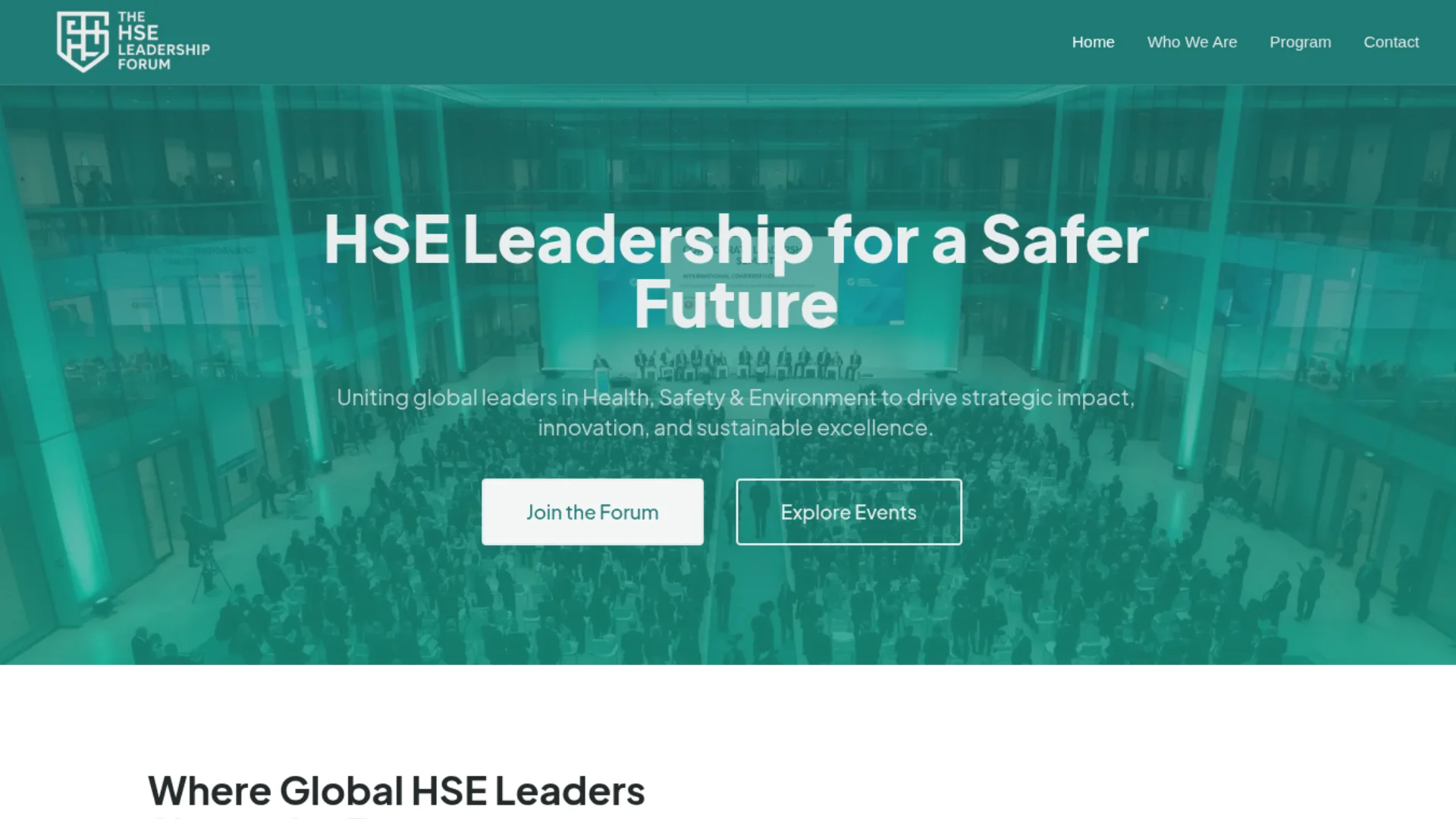 The HSE Leadership Forum website preview