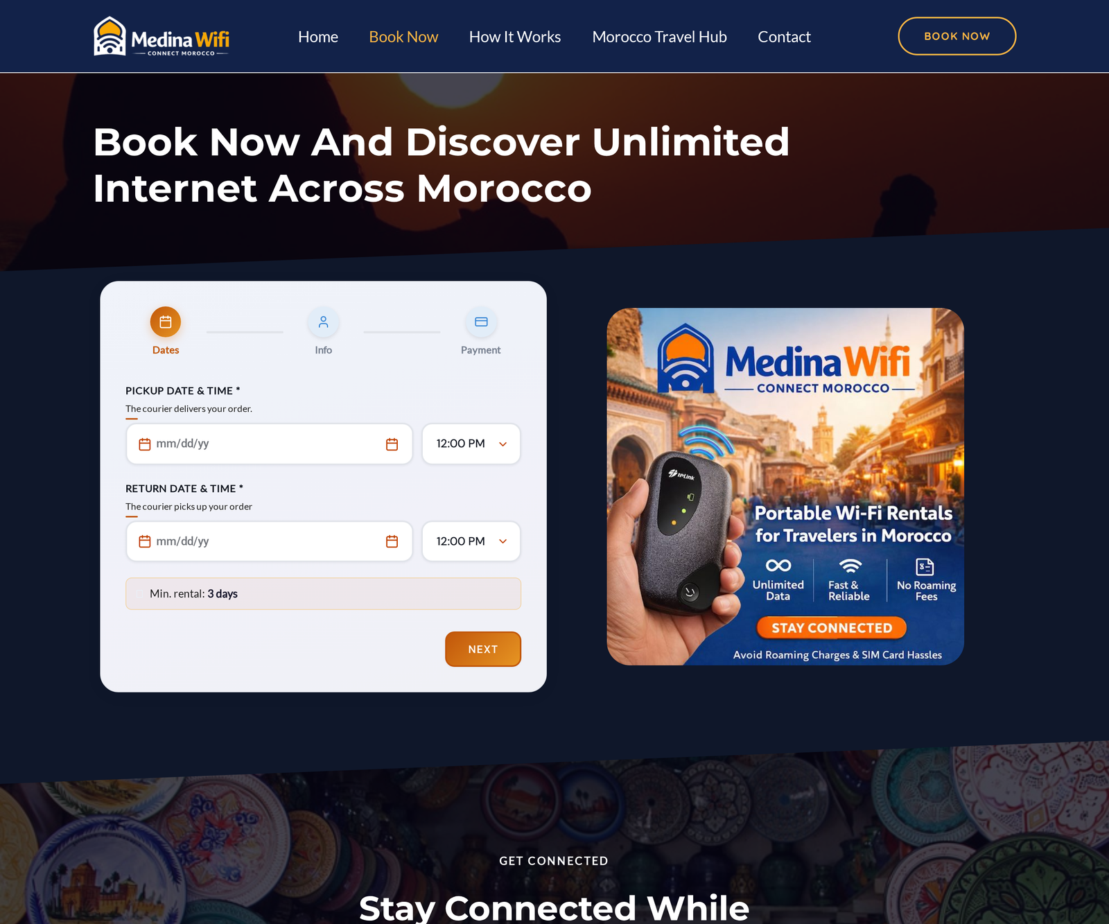 Medina Wifi desktop website screenshot