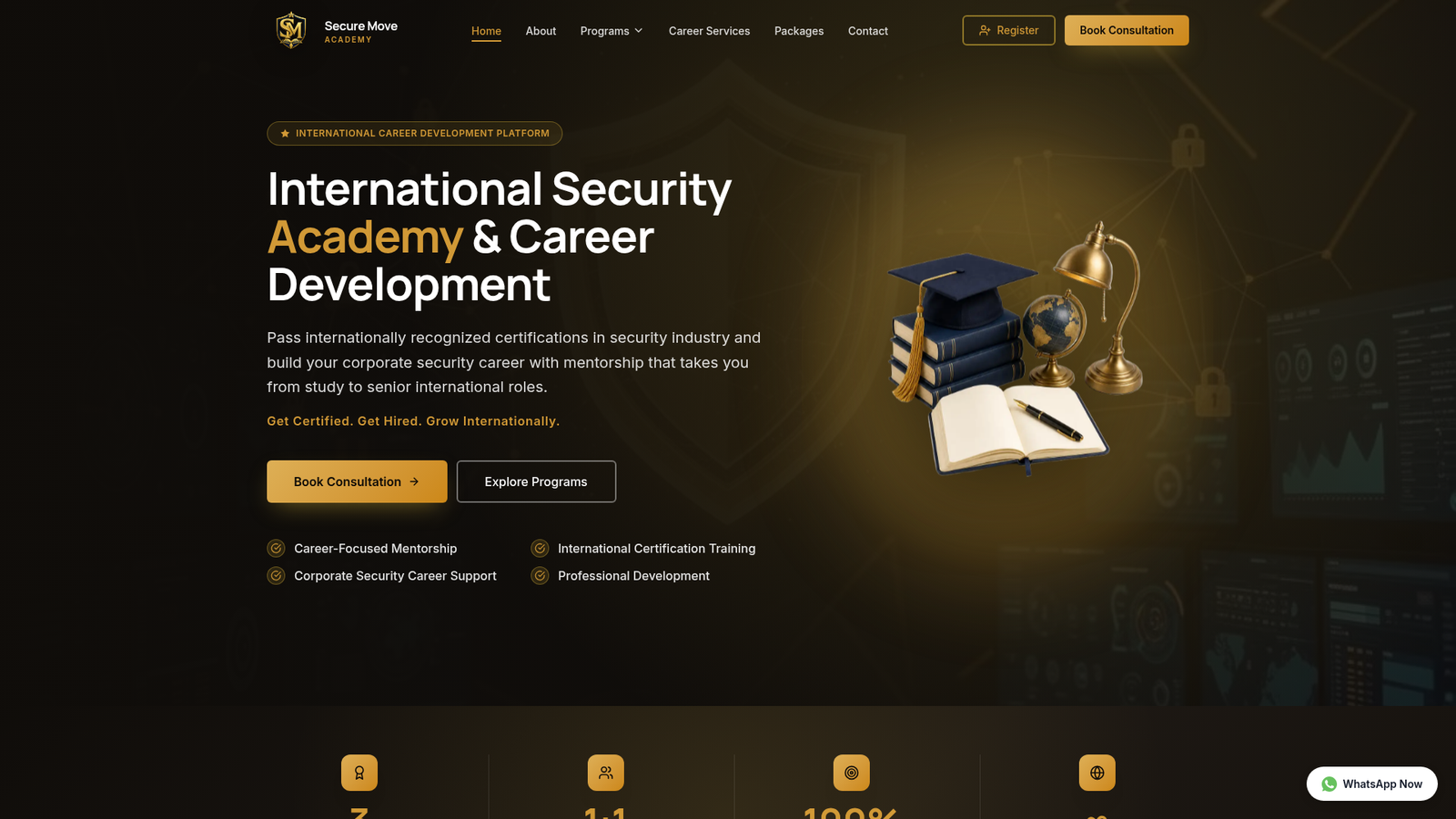 Secure Move Academy desktop website screenshot