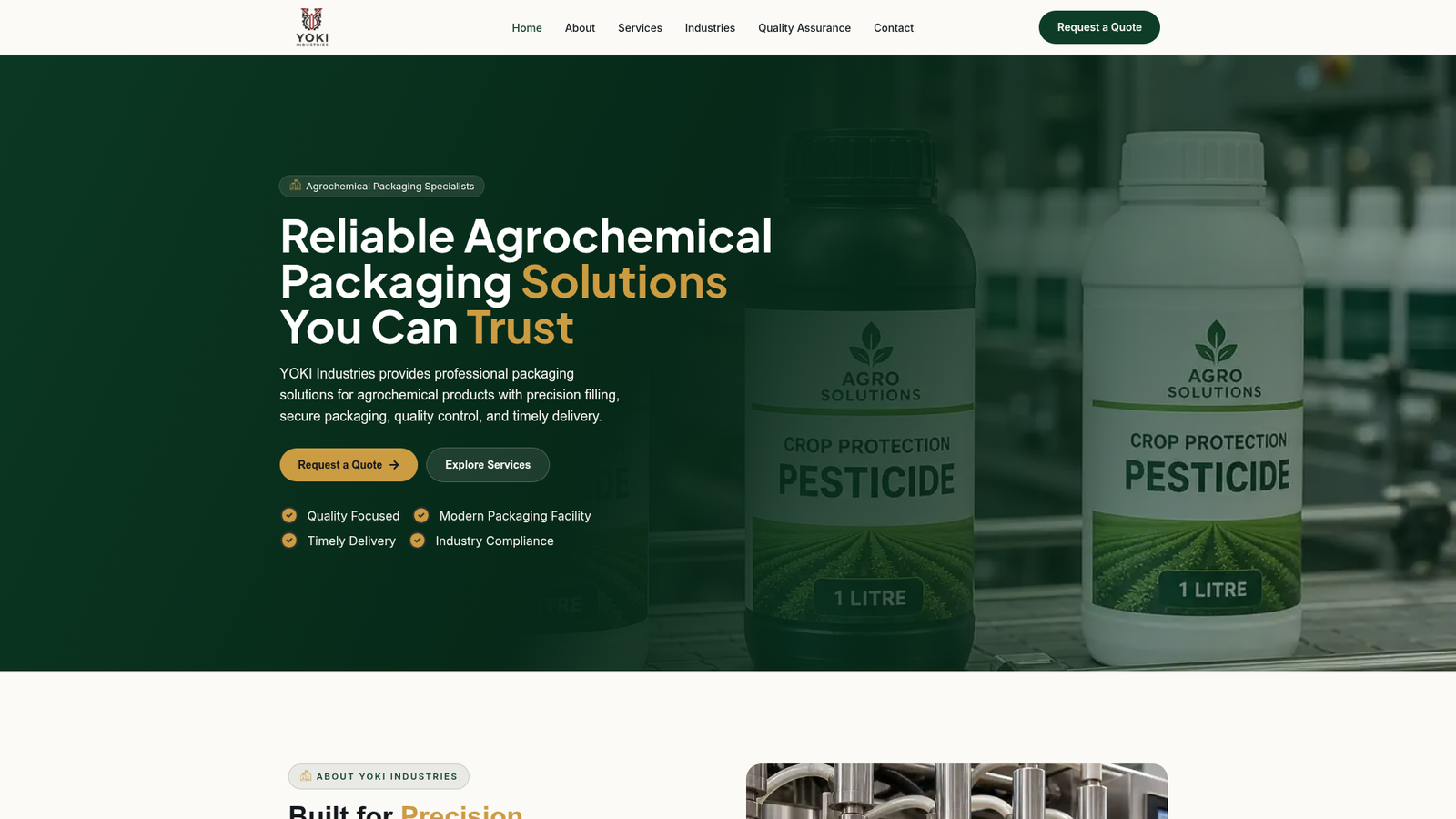 Yoki Industries website preview